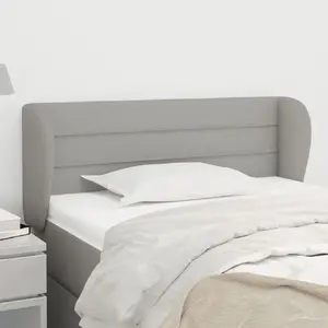 vidaXL Tête de lit avec oreilles Gris clair 93x23x78/88 cm Tissu pas cher
