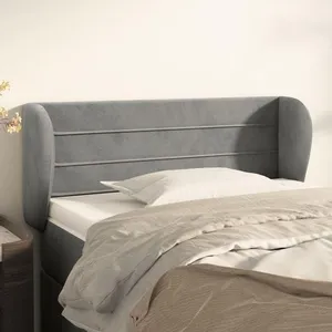 vidaXL Tête de lit avec oreilles Gris clair 83x23x78/88 cm Velours pas cher