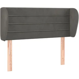 vidaXL Tête de lit avec oreilles Gris foncé 83x23x78/88 cm Velours pas cher