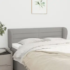 vidaXL Tête de lit avec oreilles Gris clair 147x23x78/88 cm Tissu pas cher