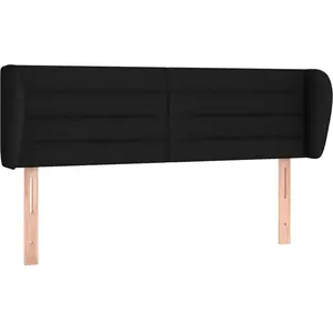 vidaXL Tête de lit avec oreilles Noir 147x23x78/88 cm Tissu pas cher