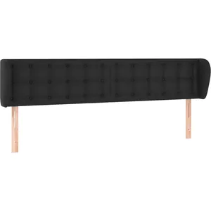 vidaXL Tête de lit avec oreilles Noir 183x23x78/88 cm Similicuir pas cher
