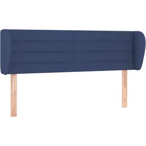 vidaXL Tête de lit avec oreilles Bleu 147x23x78/88 cm Tissu pas cher