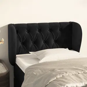 vidaXL Tête de lit avec oreilles Noir 83x23x78/88 cm Velours pas cher