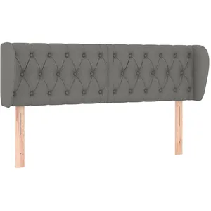 vidaXL Tête de lit avec oreilles Gris foncé 163x23x78/88 cm Tissu pas cher