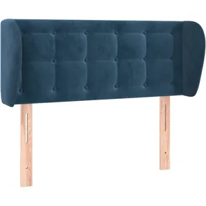 vidaXL Tête de lit avec oreilles Bleu foncé 103x23x78/88 cm Velours pas cher