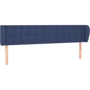 vidaXL Tête de lit avec oreilles Bleu 183x23x78/88 cm Tissu pas cher