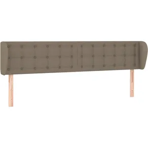 vidaXL Tête de lit avec oreilles Taupe 203x23x78/88 cm Tissu pas cher
