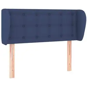 vidaXL Tête de lit avec oreilles Bleu 103x23x78/88 cm Tissu pas cher