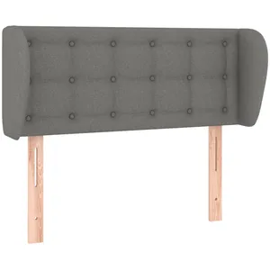 vidaXL Tête de lit avec oreilles Gris foncé 93x23x78/88 cm Tissu pas cher