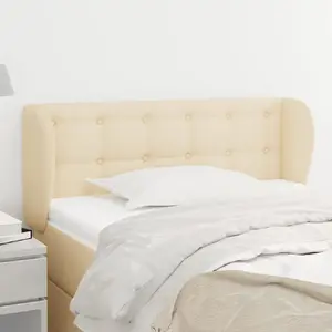 vidaXL Tête de lit avec oreilles Crème 83x23x78/88 cm Tissu pas cher