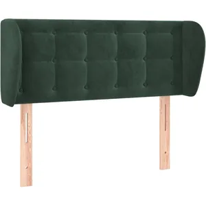 vidaXL Tête de lit avec oreilles Vert foncé 83x23x78/88 cm Velours pas cher