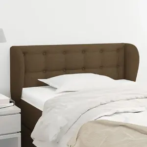 vidaXL Tête de lit avec oreilles Marron Foncé 83x23x78/88 cm Tissu pas cher