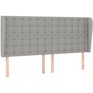 vidaXL Tête de lit avec oreilles Gris clair 183x23x118/128 cm Tissu pas cher