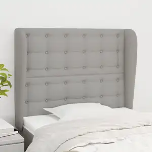 vidaXL Tête de lit avec oreilles Gris clair 83x23x118/128 cm Tissu pas cher