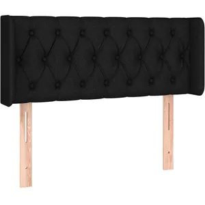 vidaXL Tête de lit avec oreilles Noir 103x16x78/88 cm Tissu pas cher