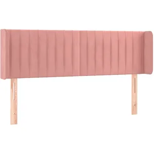 vidaXL Tête de lit avec oreilles Rose 147x16x78/88 cm Velours pas cher