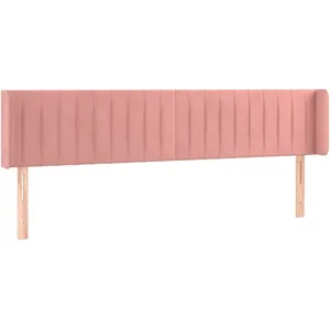vidaXL Tête de lit avec oreilles Rose 163x16x78/88 cm Velours pas cher