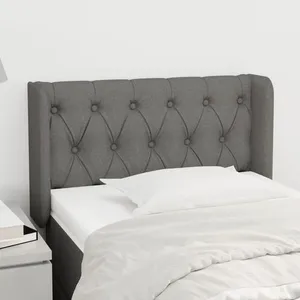 vidaXL Tête de lit avec oreilles Gris foncé 83x16x78/88 cm Tissu pas cher