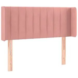 vidaXL Tête de lit avec oreilles Rose 103x16x78/88 cm Velours pas cher