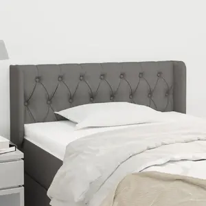 vidaXL Tête de lit avec oreilles Gris foncé 93x16x78/88 cm Tissu pas cher