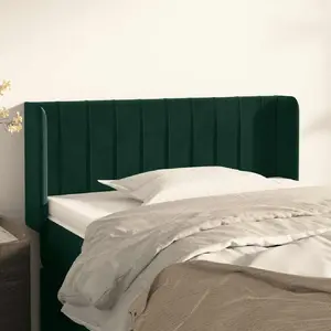 vidaXL Tête de lit avec oreilles Vert foncé 83x16x78/88 cm Velours pas cher