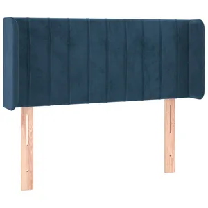 vidaXL Tête de lit avec oreilles Bleu Foncé 83x16x78/88 cm Velours pas cher