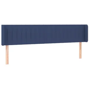 vidaXL Tête de lit avec oreilles Bleu 203x16x78/88 cm Tissu pas cher