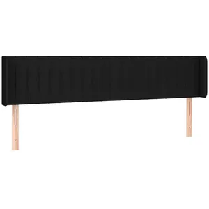 vidaXL Tête de lit avec oreilles Noir 183x16x78/88 cm Tissu pas cher