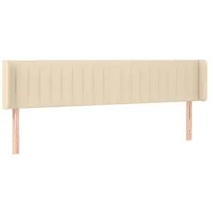 vidaXL Tête de lit avec oreilles Crème 183x16x78/88 cm Tissu pas cher