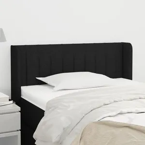 vidaXL Tête de lit avec oreilles Noir 103x16x78/88 cm Tissu pas cher