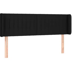 vidaXL Tête de lit avec oreilles Noir 147x16x78/88 cm Tissu pas cher