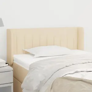 vidaXL Tête de lit avec oreilles Crème 83x16x78/88 cm Tissu pas cher