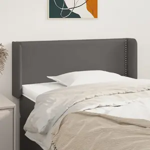 vidaXL Tête de lit avec oreilles Gris 83x16x78/88 cm Similicuir pas cher