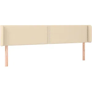 vidaXL Tête de lit avec oreilles Crème 183x16x78/88 cm Tissu pas cher