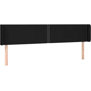 vidaXL Tête de lit avec oreilles Noir 163x16x78/88 cm Tissu pas cher