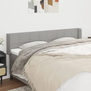 vidaXL Tête de lit avec oreilles Gris clair 183x16x78/88 cm Tissu pas cher