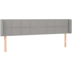 vidaXL Tête de lit avec oreilles Gris clair 203x16x78/88 cm Tissu pas cher