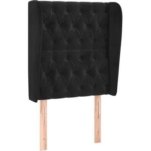 vidaXL Tête de lit avec oreilles Noir 83x23x118/128 cm Velours pas cher