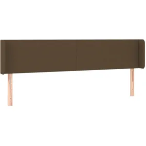 vidaXL Tête de lit avec oreilles Marron Foncé 183x16x78/88 cm Tissu pas cher