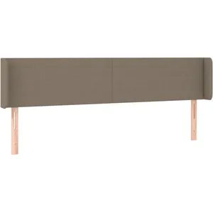 vidaXL Tête de lit avec oreilles Taupe 183x16x78/88 cm Tissu pas cher