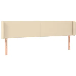 vidaXL Tête de lit avec oreilles Crème 203x16x78/88 cm Tissu pas cher