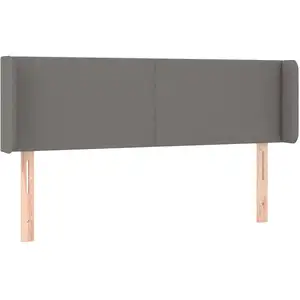 vidaXL Tête de lit avec oreilles Gris foncé 147x16x78/88 cm Tissu pas cher