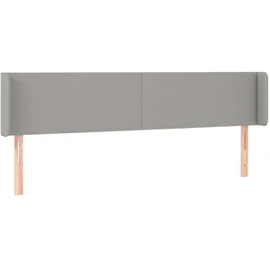 vidaXL Tête de lit avec oreilles Gris clair 163x16x78/88 cm Tissu pas cher
