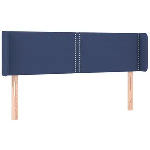 vidaXL Tête de lit avec oreilles Bleu 147x16x78/88 cm Tissu pas cher