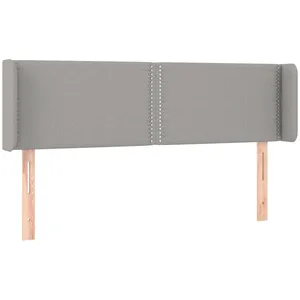 vidaXL Tête de lit avec oreilles Gris clair 147x16x78/88 cm Tissu pas cher
