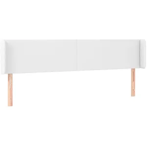 vidaXL Tête de lit avec oreilles Blanc 203x16x78/88 cm Similicuir pas cher
