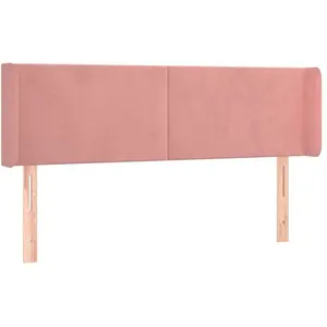 vidaXL Tête de lit avec oreilles Rose 147x16x78/88 cm Velours pas cher