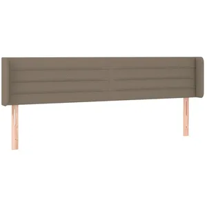 vidaXL Tête de lit avec oreilles Taupe 203x16x78/88 cm Tissu pas cher