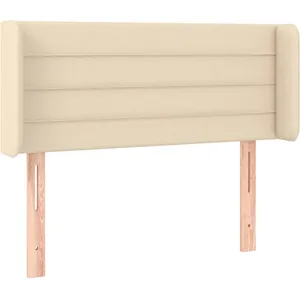 vidaXL Tête de lit avec oreilles Crème 103x16x78/88 cm Tissu pas cher